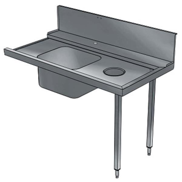 Electrolux Professional Bulaşık Giriş Tezgahı, Tek Evyeli (500x400 Mm), Sıyırma Hunisi, Giyotin Tip Bulaşık Makinesi İçin, 300 Mm Sırt, Sağdan Sola - 1400 Mm BHHPTBH14R - Image 1