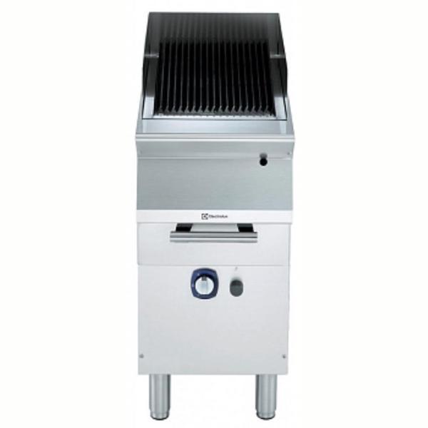 Electrolux Professional Endüstriyel Gazlı Barbekü-gril, Paslanmaz Brulörlü, Çift Taraflı Döküm Izgaralı (et İçin Yivli, Balık-sebze İçin Düz), Alt Dolaplı, Derinlik 730 Mm - 400 Mm E7GRGDGCFU - Image 1