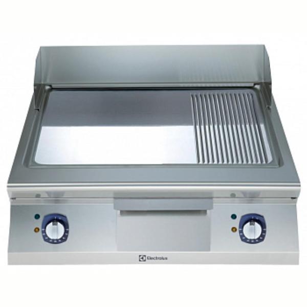 Electrolux Professional Elektrikli Set Üstü Izgara, ? Düz + ? Nervürlü Krom Pleytli, Eğimli Tablalı, Termostatik Kontrol, Demonte Sırtlık Ve Spatula - 800 Mm E9FTEHCP00 - Image 1