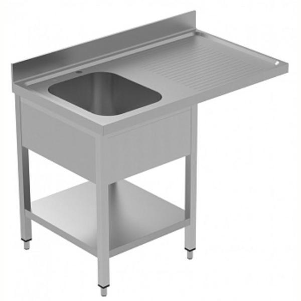 Electrolux Professional Tezgahaltı Bulaşık Makinesi Tezgahı, 1 Evye (500x500 Mm) & Sağ Tarafta Süzdürme, Taban Raflı - 1200 Mm, Plus GLR1DSXPLS - Image 1