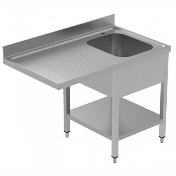 Electrolux Professional Tezgahaltı Bulaşık Makinesi Tezgahı, 1 Evye (500x500 Mm) & Sol Tarafta Süzdürme, Taban Raflı - 1200 Mm, Plus GLR1SSPELS - Image 1