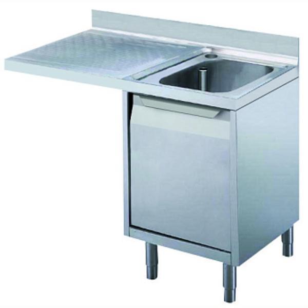 Electrolux Professional Tezgahaltı Bulaşık Makinesi İçin Dolaplı Tezgah, Tek Evyeli, Damlalığı Solda - 1200 Mm MARMSXN - Image 1
