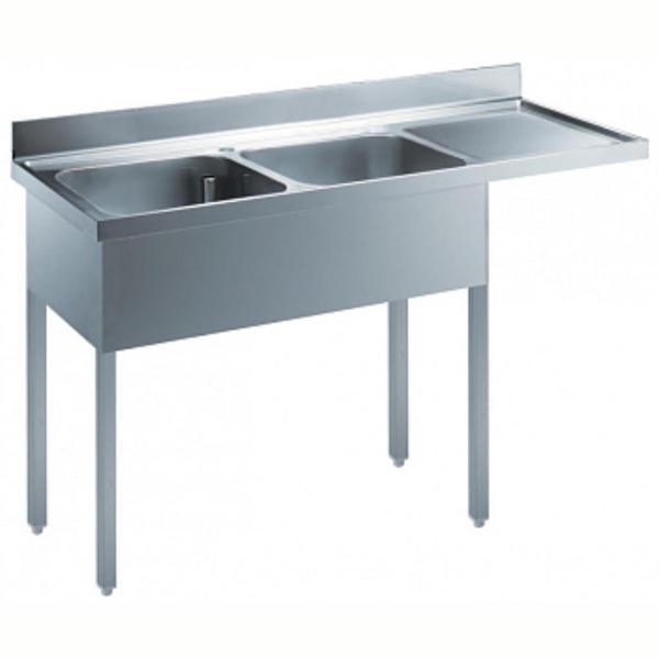 Electrolux Professional Tezgahaltı Bulaşık Makinesi İçin Tezgah, 2 Evyeli (400x500 Mm), Damlalık Sağda - 1600 Mm EDBD1617R - Image 1