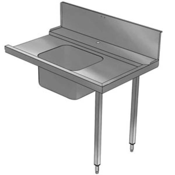 Electrolux Professional Bulaşık Giriş Tezgahı, Tek Evyeli (500x400 Mm), Sıyırma Hunisi, Giyotin Tip Bulaşık Makinesi İçin, 300 Mm Sırt, Soldan Sağa - 1400 Mm BHHPTBH14L - Image 1