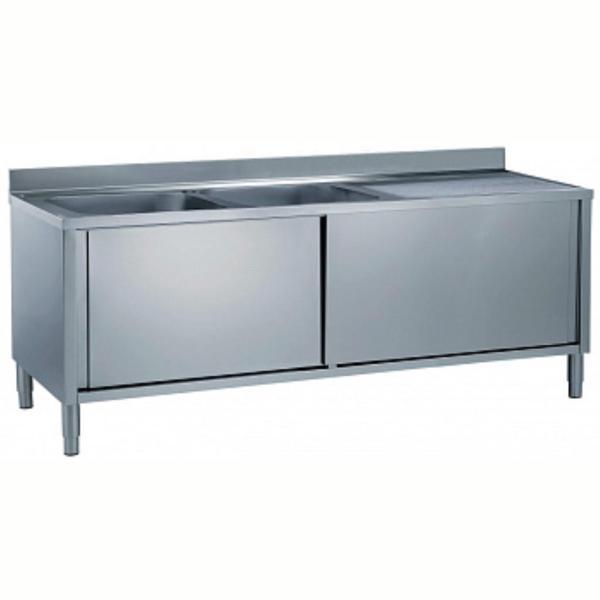 Electrolux Professional Dolaplı Tezgah, 2 Evyeli (500x500 Mm), Damlalık Sağda - 1800 Mm ML2S1817RN - Image 1