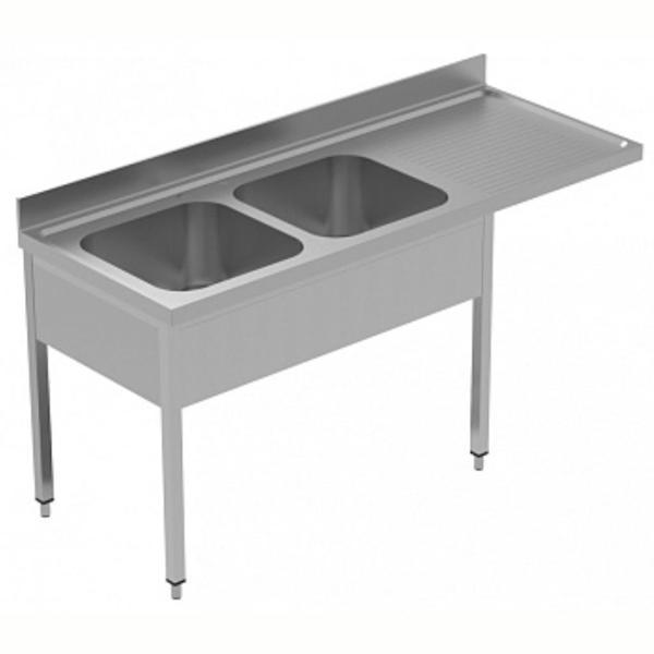 Electrolux Professional Tezgahaltı Bulaşık Makinesi Tezgahı, 2 Evye (500x500 Mm) & Sağ Tarafta Süzdürme - 1800 Mm, Plus GLR2DSXPE - Image 1
