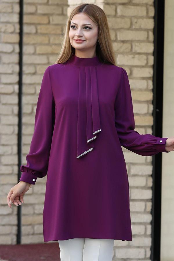 Işıl Tesettür Tunik Mürdüm - Image 1