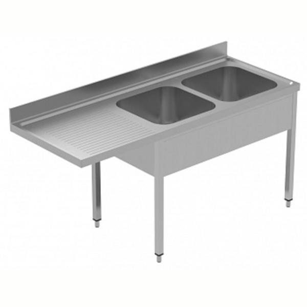 Electrolux Professional Tezgahaltı Bulaşık Makinesi Tezgahı, 2 Evye (500x500 Mm) & Sol Tarafta Süzdürme - 1800 Mm, Plus GLR2SSPE - Image 1