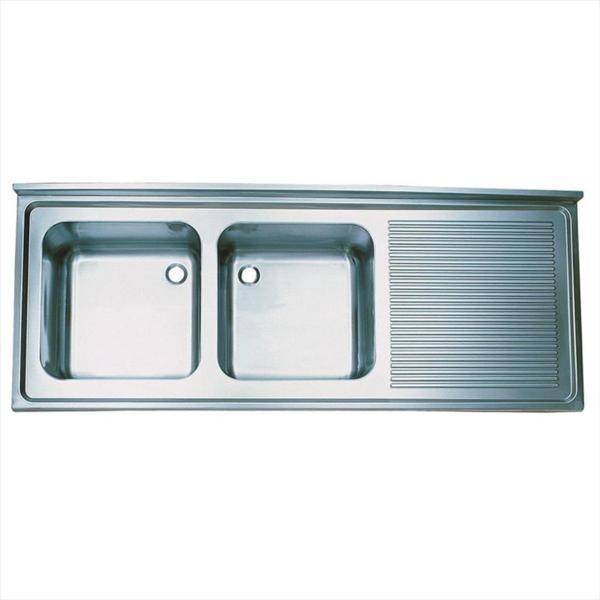 Öztiryakiler Tablalı Evye, Çift Göz Sağ Damlalıklı, 50*50*30 Gözlü, 190x70 Cm - Image 1