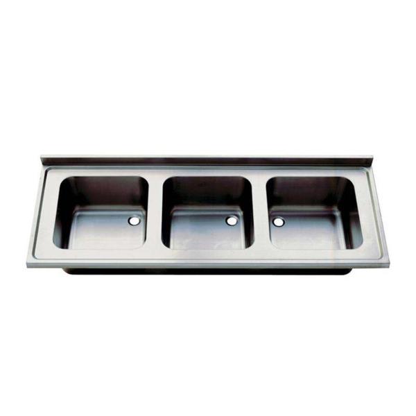 Öztiryakiler Tablalı Evye, Üç Göz Damlalıksız, 40*40*25 Gözlü, 160x60 Cm - Image 1