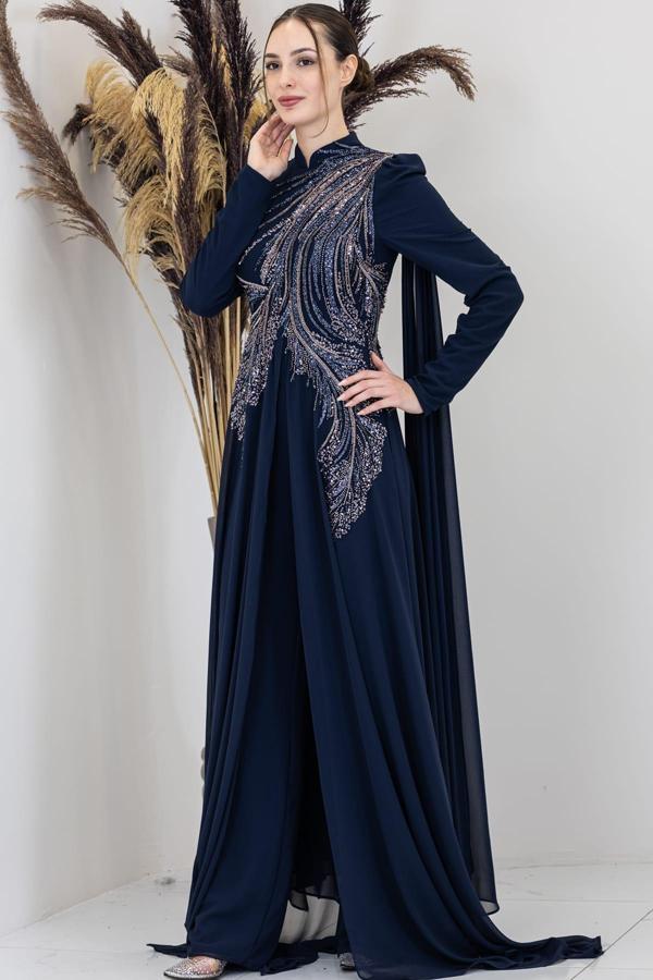 Elif Tesettür Tulum Lacivert - Image 1