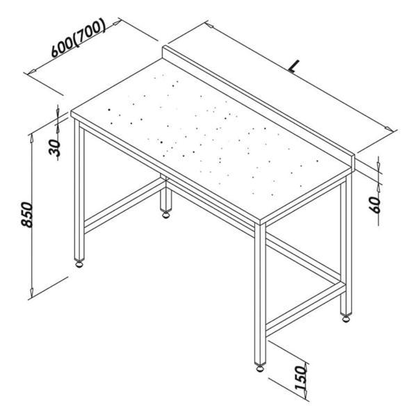 Öztiryakiler Çalışma Tezgahı Mermer Tablalı Taban Rafsız 140x70 Cm - Image 1
