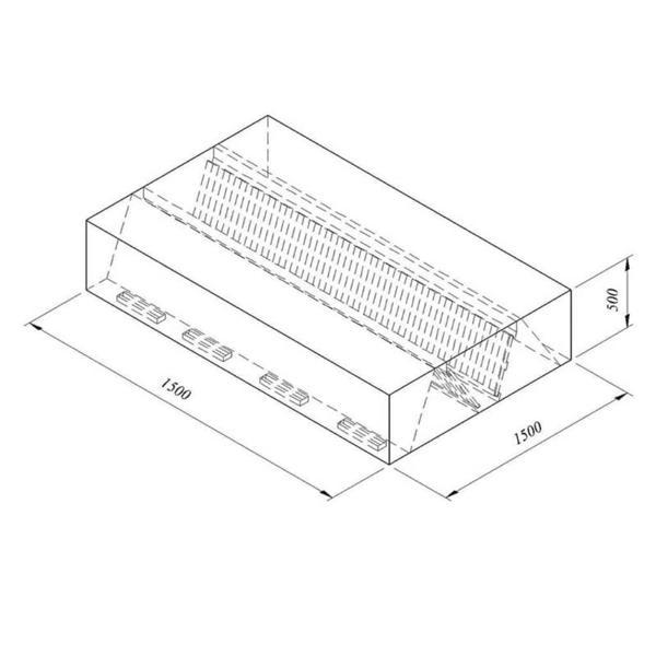 Öztiryakiler Kutu Tipi Çift Cidarlı Filtreli Orta Tip Davlumbaz, 200x150 Cm - Image 1