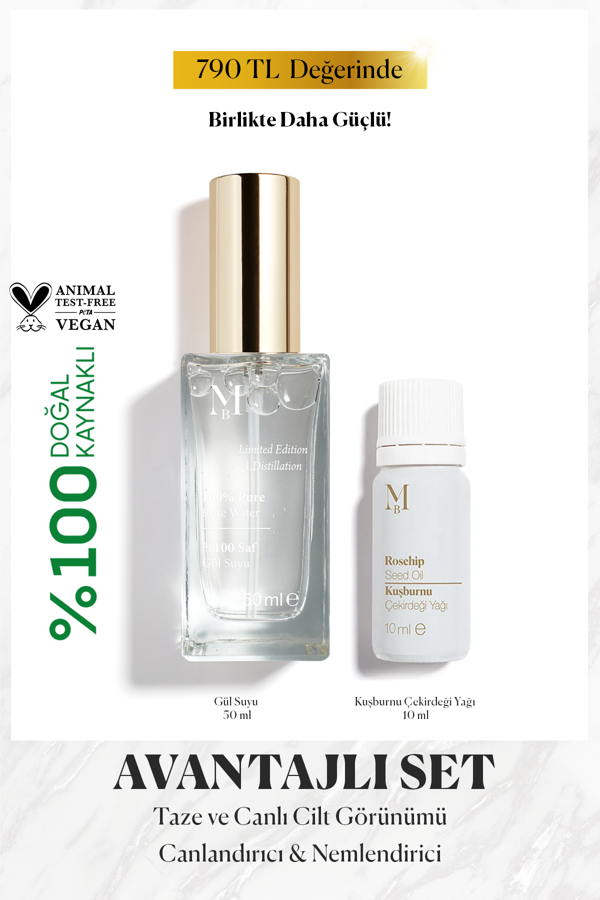 Saf Gül Suyu 50 ml Kuşburnu Çekirdeği Yağı 10 ml - Image 1