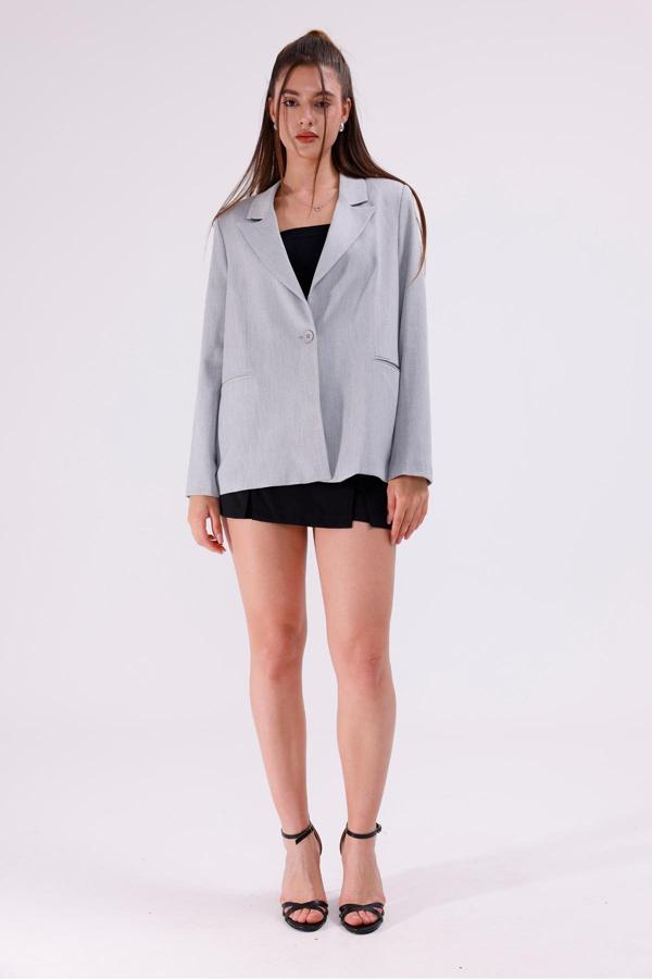 La Pante İçi Astarlı Açık Gri Blazer Ceket - Image 1