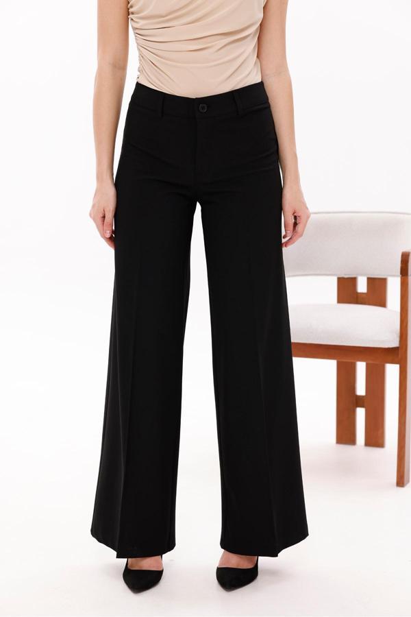 La Pante Önden Düğmelı Strıght Dikişli Palazo Pantolon - Image 1