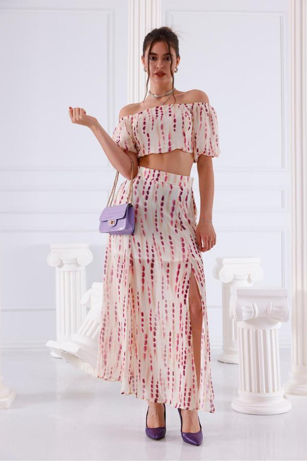 La Pante Beyaz Etek Bluz Takım - Image 1