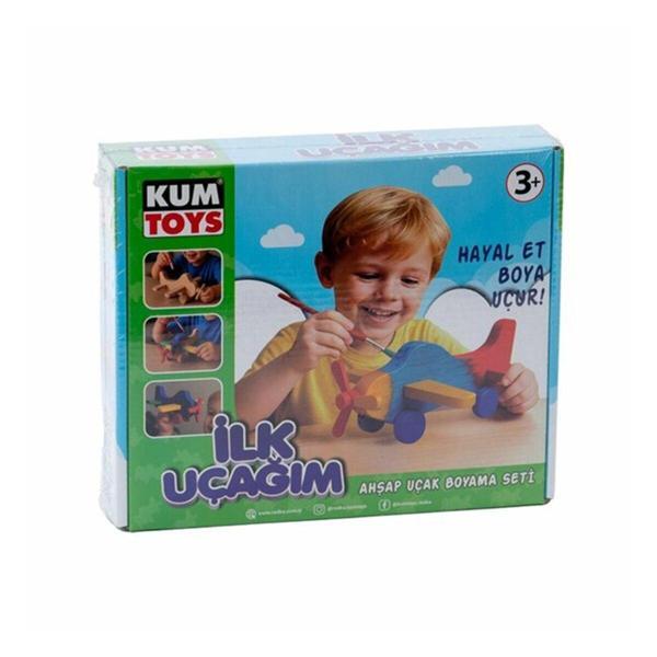KM5869 KUMTOYS İLK UÇAĞIM AHŞAP BOYAMA SETİ - Image 1