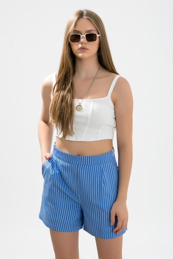 La Pante Yandan Fermuarlı Astarlı Şort - Image 1