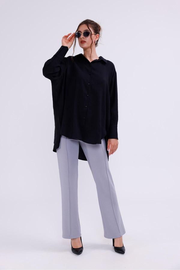 La Pante Oversıze Yarasa Kol Gömlek - Image 1