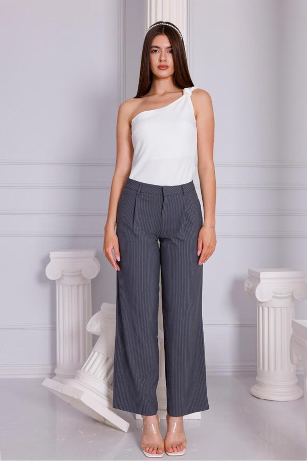 La Pante Strıght Dikiş Önden Pileli Pantolon - Image 1