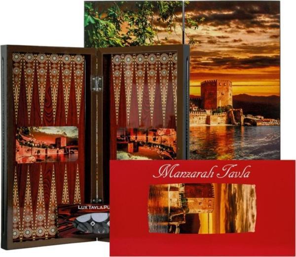 Eser Manzaralı Polyester Tavla Alanya Kale Büyük - Image 1