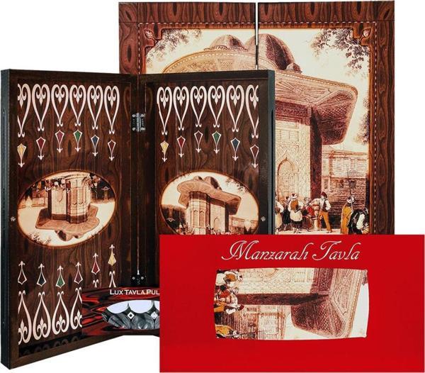 Eser Manzaralı Polyester Tavla Saliha Kadın Büyük Boy - Image 1