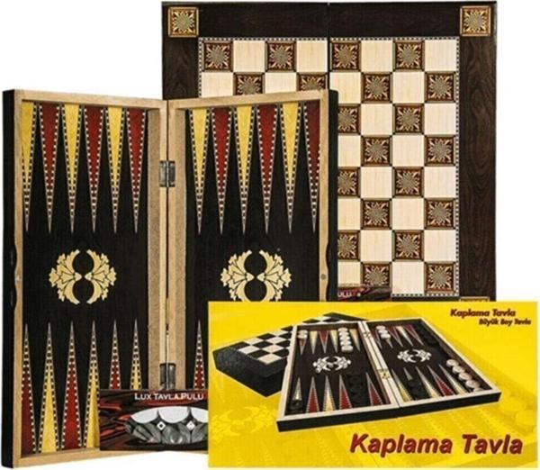 Eser Orta Boy Kaplama Ahşap Tavla&Dama Seti Kaplama Ahşap Tavla - Image 1
