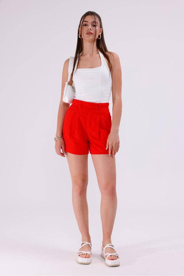 La Pante Kırmızı Mini Şort - Image 1