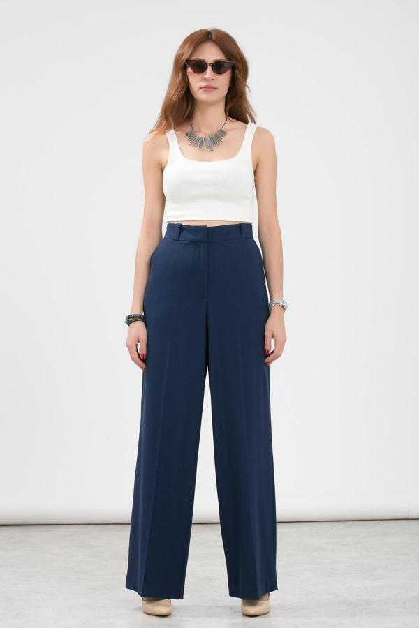 La Pante Arka Flato Cepli Yüksek Bel Rahat Kalıp Pantolon - Image 1