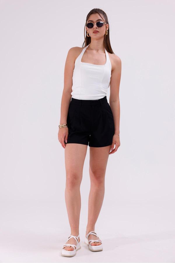 La Pante Siyah Mini Şort - Image 1