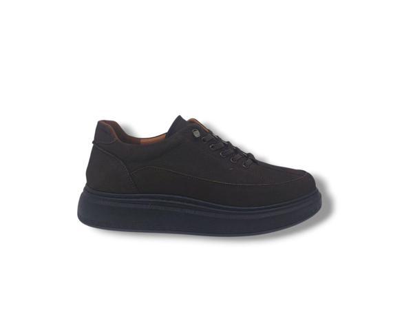 Modesa 265 Erkek Koyu Kahve Crazy Deri Lastik Bağcıklı Poli Taban ( Hafif ) Ayakkabı - Image 1