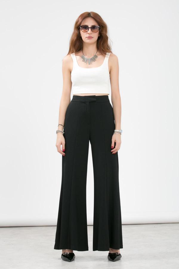 La Pante Kemer Dilli İspanyol Paça Dokuma Pantolon - Image 1