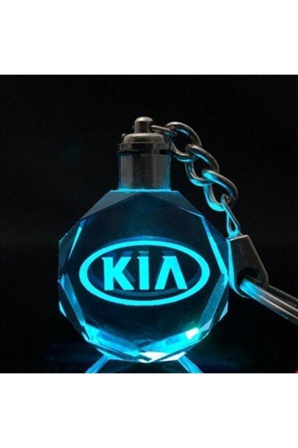 Be Hediyelik Kıa Logolu 7 Renk Yanan Led Işıklı 3D Araba Anahtarlık - Image 1