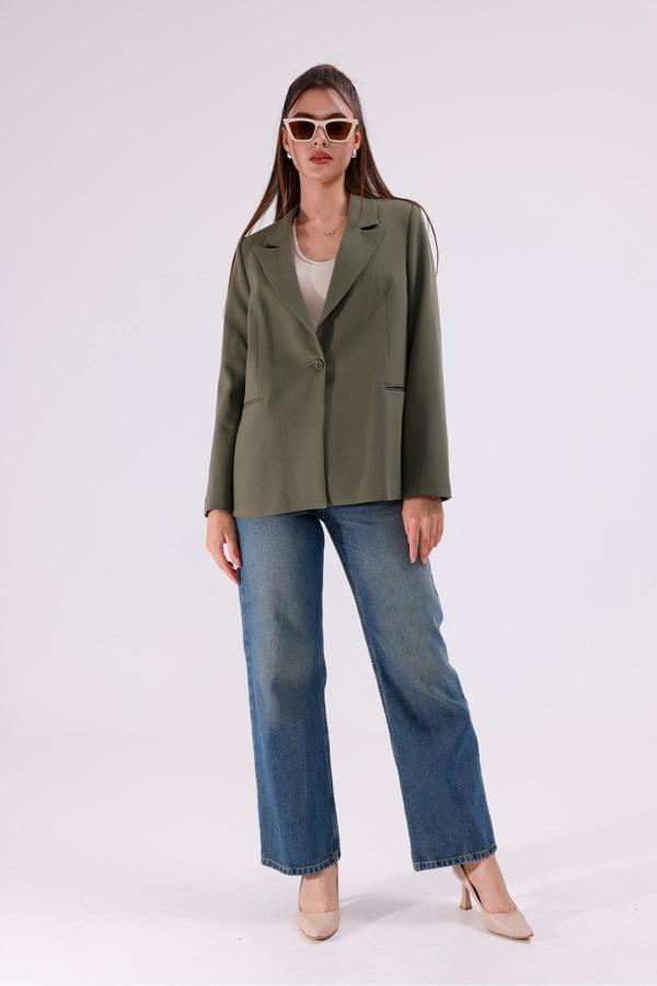 La Pante İçi Astarlı Yeşil Blazer Ceket - Image 1