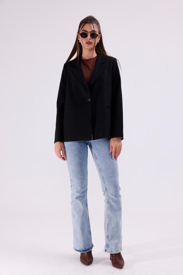 La Pante İçi Astarlı Siyah Blazer Ceket - Image 1