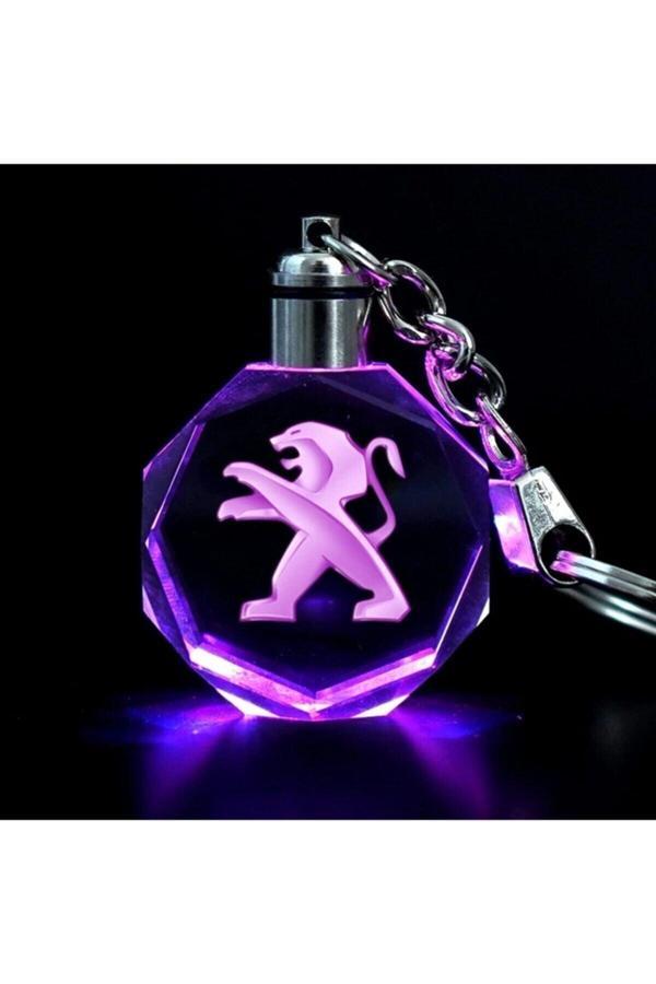 Be Hediyelik Peugeot Logolu Led Araba Anahtarlığı Peugeot Anahtarlık - Image 1