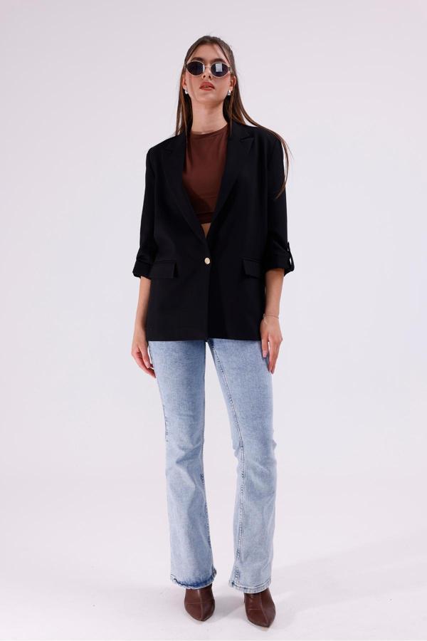 La Pante Kol Düğme Detaylı Blazer Ceket - Image 1