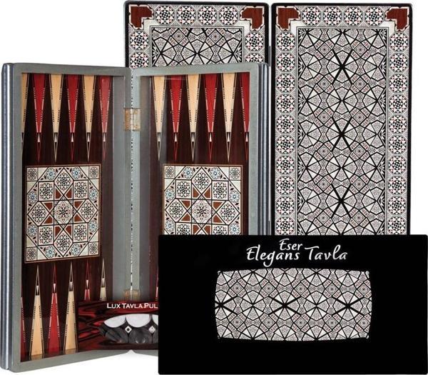 Sedef Okey Eser Ahşap Fantastik Tavla Takımı Yıldız Sedefli - Image 1