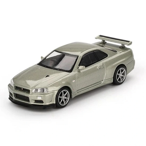 Mini GT 1/64 Nissan Skyline GT-R (R34) V-Spec II Nür Millenium Jade - Image 1