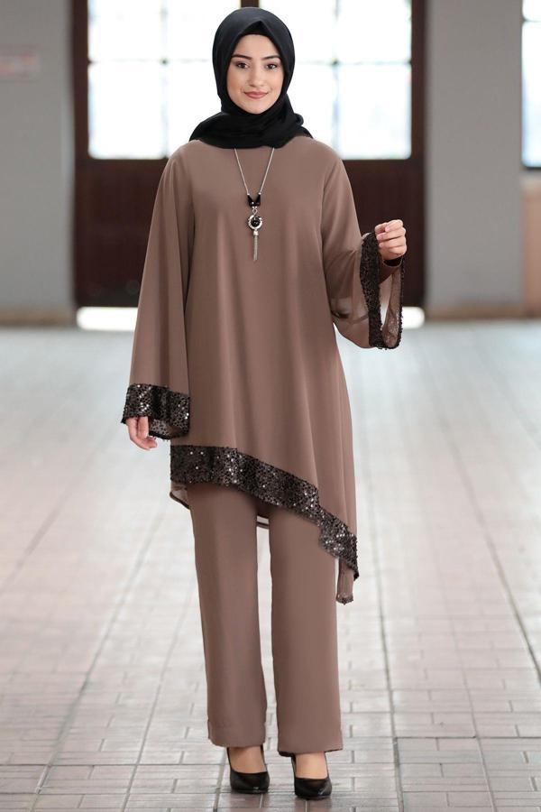 Işıl Tesettür Takım Vizon - Image 1