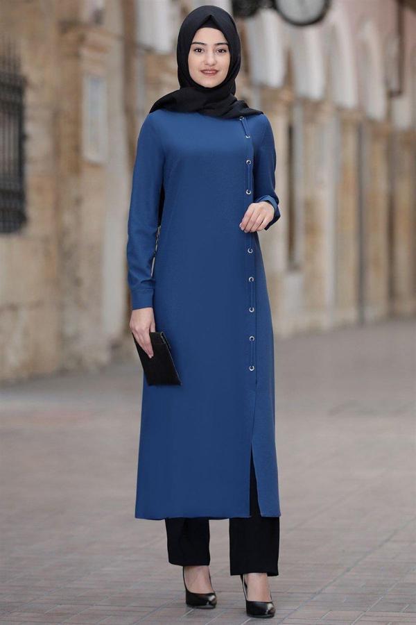 Rümeysa Tesettür Takım İndigo - Image 1