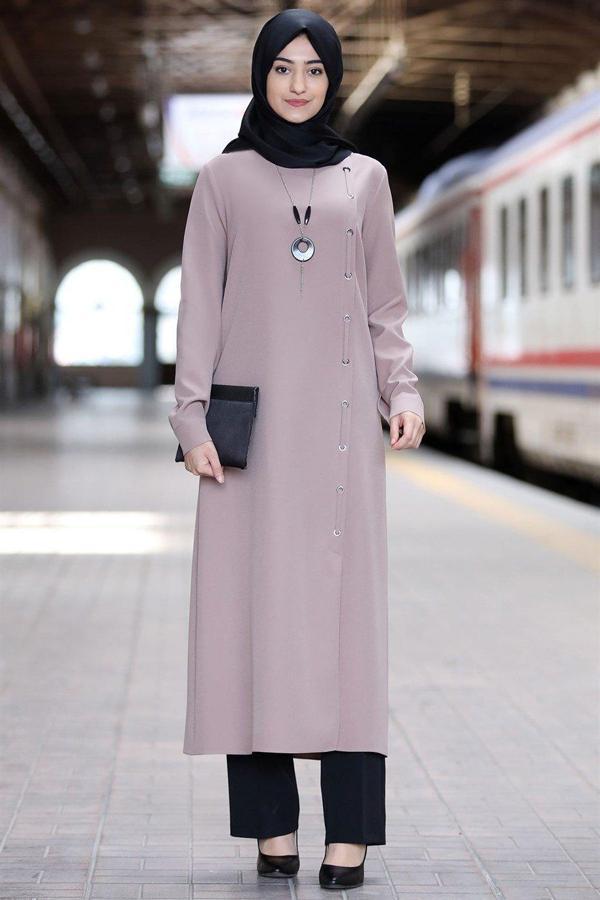 Rümeysa Tesettür Takım Vizon - Image 1