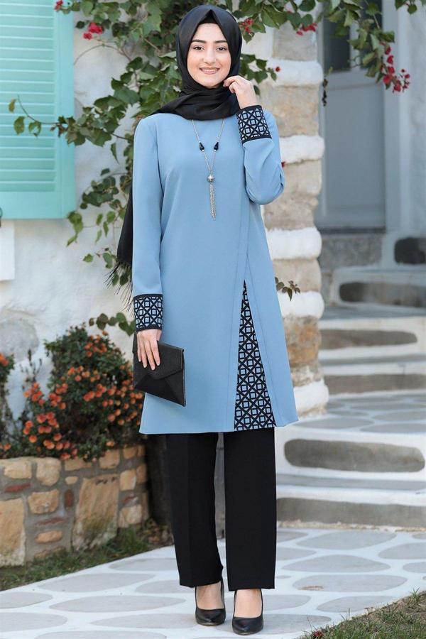 Asya Tesettür Takım Mavi - Image 1