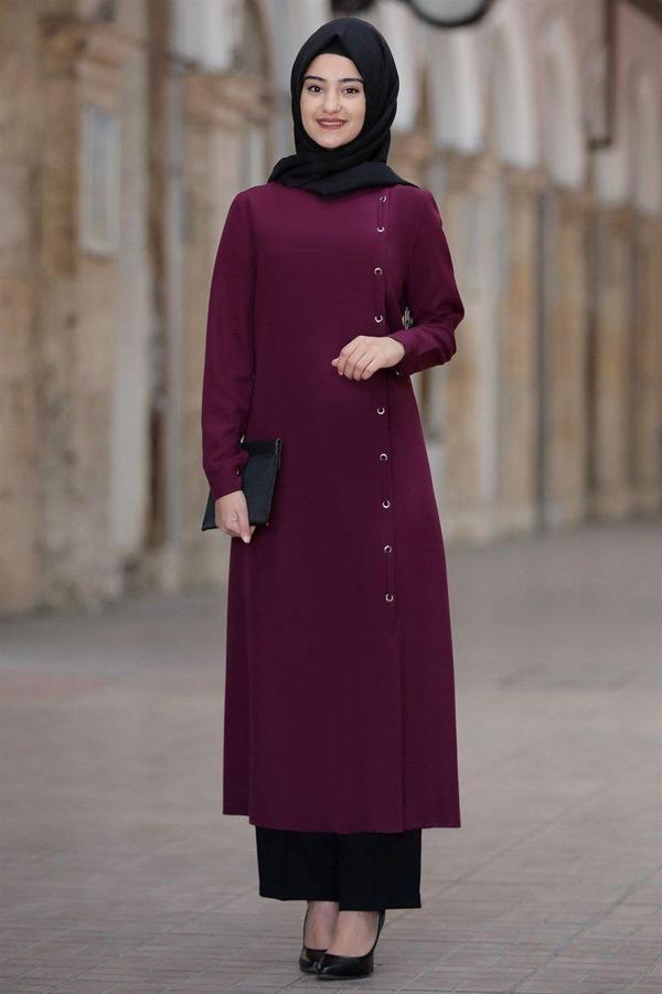 Rümeysa Tesettür Takım Mürdüm - Image 1