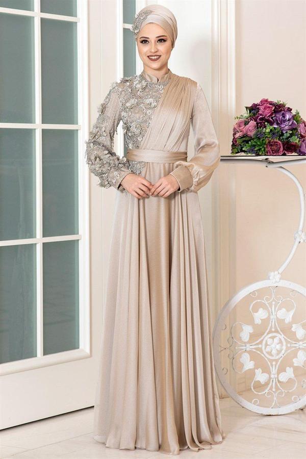 Melissa Tesettür Abiye Gold - Image 1