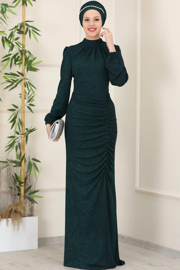 Rüya Tesettür Abiye Zümrüt - Image 1