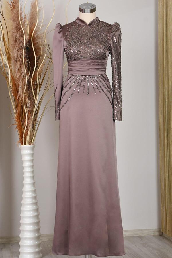 Nehir Tesettür Abiye Bakır - Image 1