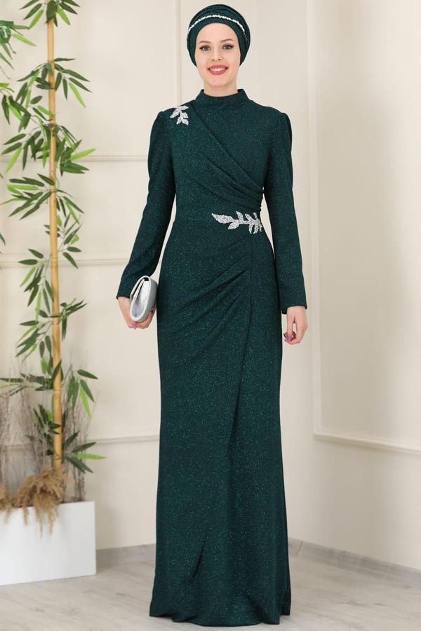 Masal Tesettür Abiye Zümrüt - Image 1