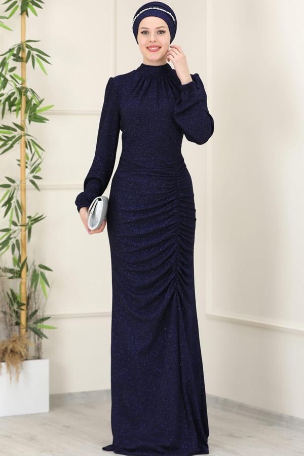 Rüya Tesettür Abiye Lacivert - Image 1